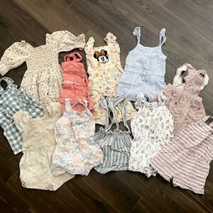 Adorable Girls 4/4t Dress Bundle, Rompers, Skirt Alls, Beachy, Minimal, Disney